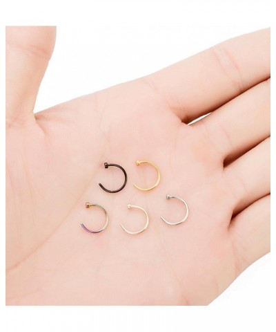 18-22G 5Pcs Stainless Steel Nose Rings Hoop Body Piercing Jewelry 8-10MM C: 20G 8MM (Inner Diameter) $7.83 Body Jewelry