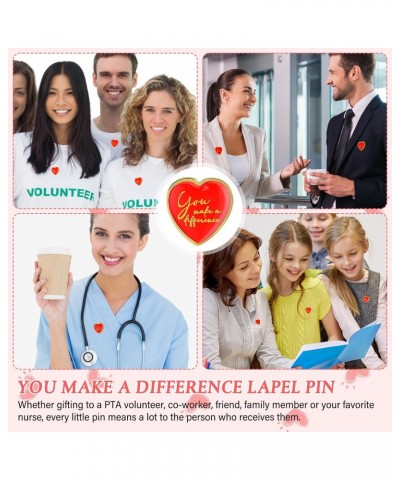 You Make a Difference Button Pins Heart Shape Motivational Lapel Pins Enamel Pins Bulk Recognition Kawaii Heart Pin Encouragi...