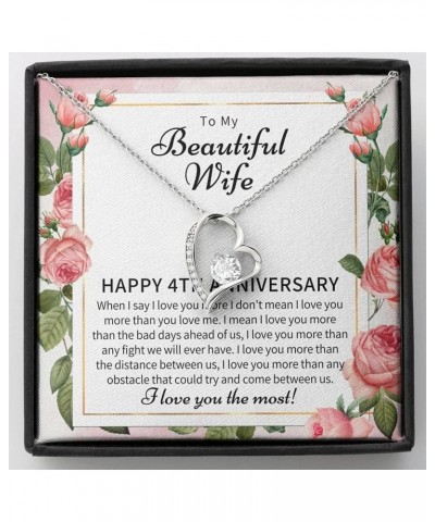 4 Year Anniversary Necklace Gift For Wife – Four Year Wedding Jewelry Gift For Her – 4th Wedding Anniversary Wife Gift – 4th ...