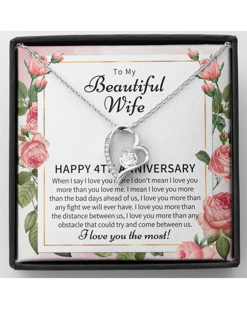 4 Year Anniversary Necklace Gift For Wife – Four Year Wedding Jewelry Gift For Her – 4th Wedding Anniversary Wife Gift – 4th ...