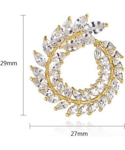 White Gold Plated Wreath Garland Ear of Wheat Marquise Cubic Zirconia Crystal Chandelier Swarovski Elements Crystal Stud Earr...