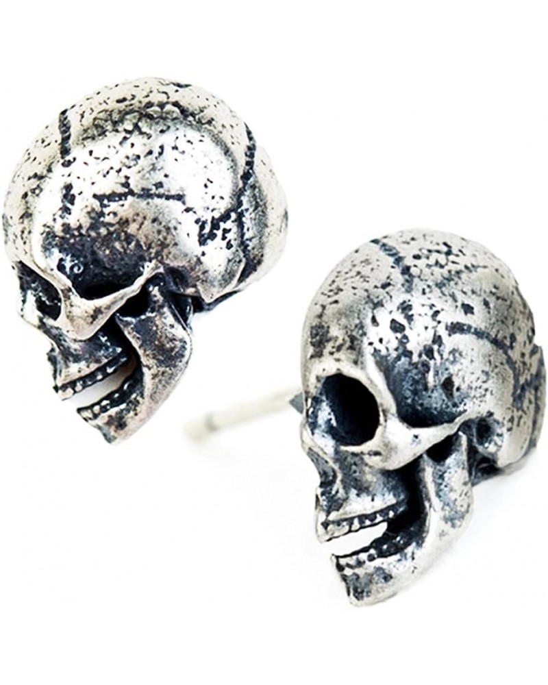 Women Men Punk Gothic 925 Sterling Silver Ear Stud Hypoallergenic Vintage Earrings Style III $16.95 Earrings