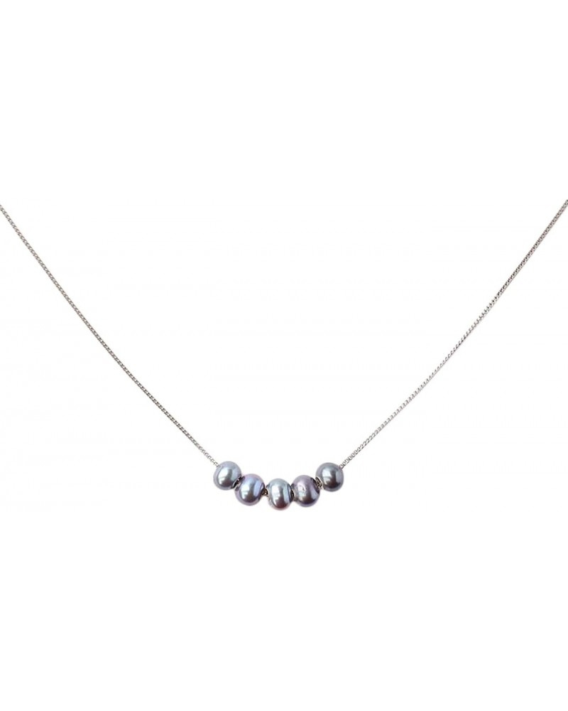 Peacock Floating Multi Freshwater Pearl Pendant Necklace in Silver $31.50 Necklaces