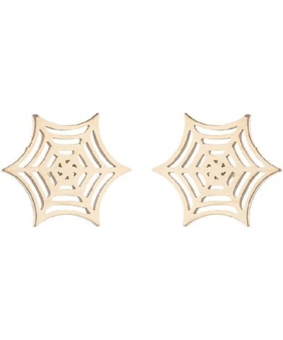 Stainless Steel High Polish An Exaggerated Giant Spider Web Dangle Earring Halloween Party Presents small gold $7.13 Earrings