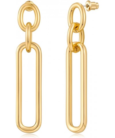 Geometric Link Drop Dangle Earrings for Women Long Link Dangle Earrings Jewelry Gift,Gold&Silver Gold $10.82 Earrings