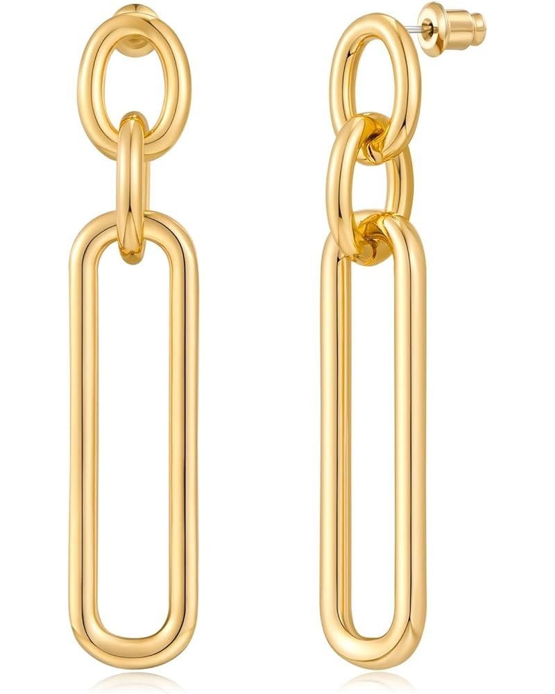 Geometric Link Drop Dangle Earrings for Women Long Link Dangle Earrings Jewelry Gift,Gold&Silver Gold $10.82 Earrings