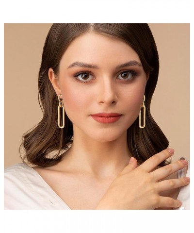 Geometric Link Drop Dangle Earrings for Women Long Link Dangle Earrings Jewelry Gift,Gold&Silver Gold $10.82 Earrings