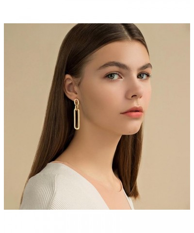 Geometric Link Drop Dangle Earrings for Women Long Link Dangle Earrings Jewelry Gift,Gold&Silver Gold $10.82 Earrings