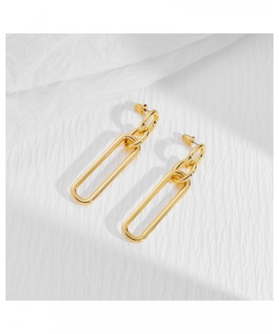 Geometric Link Drop Dangle Earrings for Women Long Link Dangle Earrings Jewelry Gift,Gold&Silver Gold $10.82 Earrings