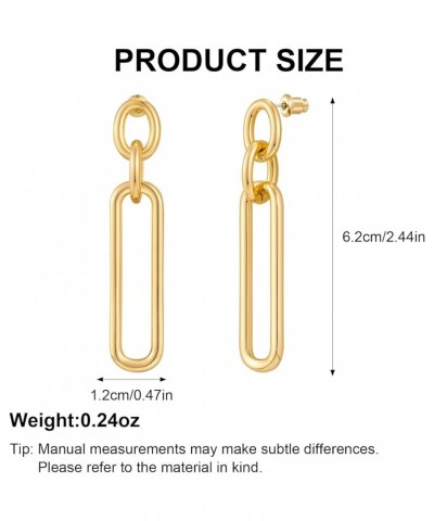 Geometric Link Drop Dangle Earrings for Women Long Link Dangle Earrings Jewelry Gift,Gold&Silver Gold $10.82 Earrings