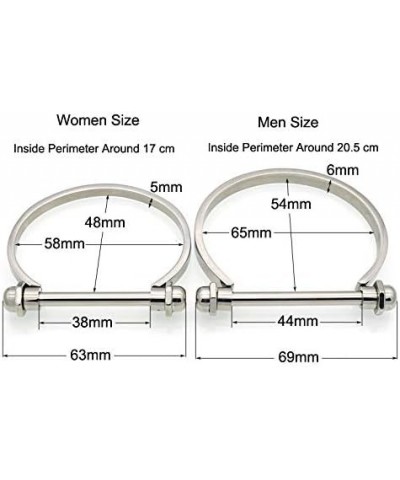 Globalwells Stainless Steel D Shape Bar Bracelet Screw Shackle Horseshoe Novelty Fashion Bangle Cuff, Unisex Silver(women) $1...