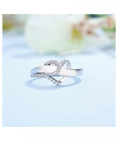 Valentine's Day Gift for Her 925 Sterling Silver Infinity Heart Promise Ring Personalized Name Engraved Ring Anniversary Grad...