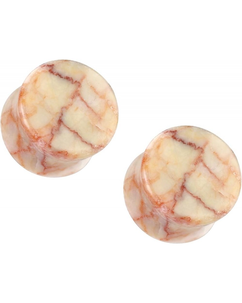 Red Net Jasper Stone Double Flared Plugs, Sold as a Pair 25mm (1") $9.12 Body Jewelry