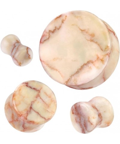 Red Net Jasper Stone Double Flared Plugs, Sold as a Pair 25mm (1") $9.12 Body Jewelry