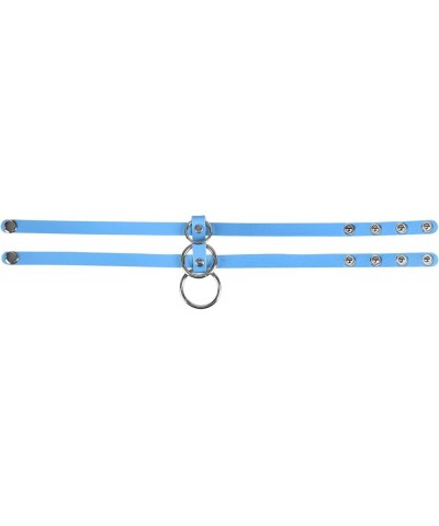 Women's PU Leather Punk Choker Necklace Fashion Necklace Adjustable Collar Gothic Carnival Halloween Accessorie Sky Blue $7.7...