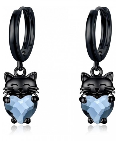 925 Sterling Silver Cat Earrings Cute Animal Kitten Stud Earrings cat Jewelry Gifts for Women Girls Hypoallergenic Earrings f...