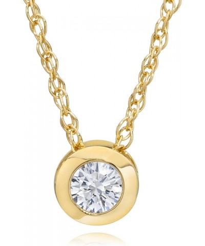 1/4 Ct Diamond Solitaire Bezel Pendant Available in 14k White Or Yellow Gold White Gold $90.47 Pendants