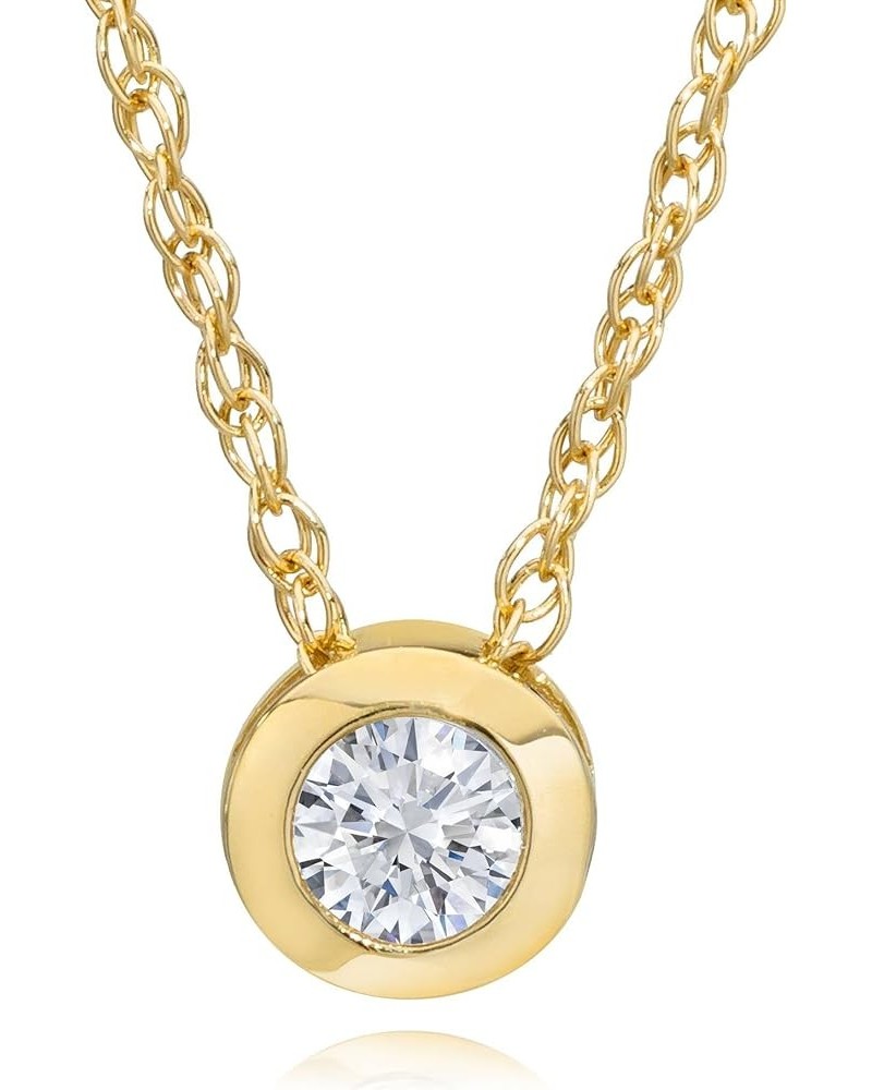 1/4 Ct Diamond Solitaire Bezel Pendant Available in 14k White Or Yellow Gold White Gold $90.47 Pendants