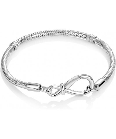 Charm Bracelet For Woman 925 Sterling Silver Basic heart clasp Iconic Moments Snake Chain Bracelet Gift for Teen Girls Men Mo...