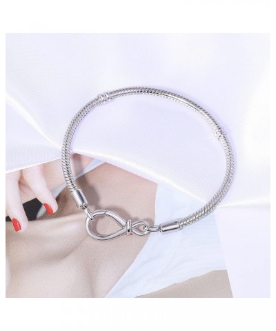 Charm Bracelet For Woman 925 Sterling Silver Basic heart clasp Iconic Moments Snake Chain Bracelet Gift for Teen Girls Men Mo...