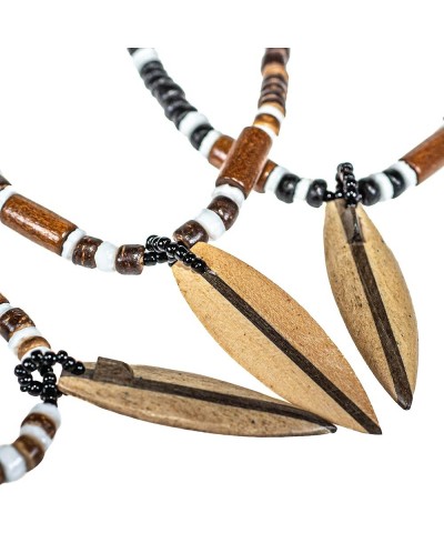 Wood Surfboard on Coconut Shell Beads Necklace Brown $10.05 Necklaces