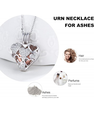 Heart Ashes Necklace 925 Sterling Silver Urn Necklace, Cremation Jewelry for Ashes Pendant, Memorial Jewelry Gifts for Women ...