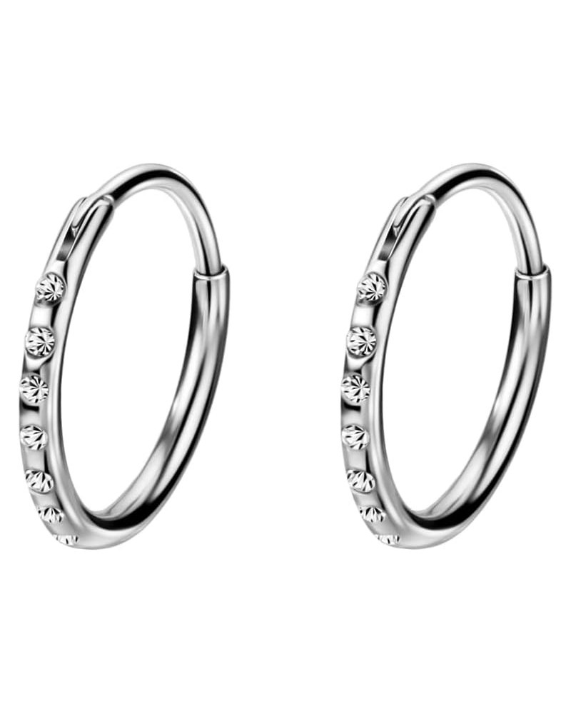 316L Surgical Steel Endless Hoop Earrings for Women Silver/Gold/Rose Gold/Black 8mm/10mm/12mm 8mm 02: CZ Hoop, Steel $8.90 Ea...