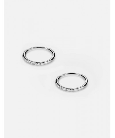 316L Surgical Steel Endless Hoop Earrings for Women Silver/Gold/Rose Gold/Black 8mm/10mm/12mm 8mm 02: CZ Hoop, Steel $8.90 Ea...