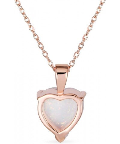 Romantic Bridal Danity Opulence Gemstone 5CT Solitaire Prong Set Created Orange White Opal Heart Shape Pendant Necklace For W...