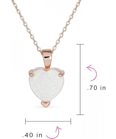 Romantic Bridal Danity Opulence Gemstone 5CT Solitaire Prong Set Created Orange White Opal Heart Shape Pendant Necklace For W...