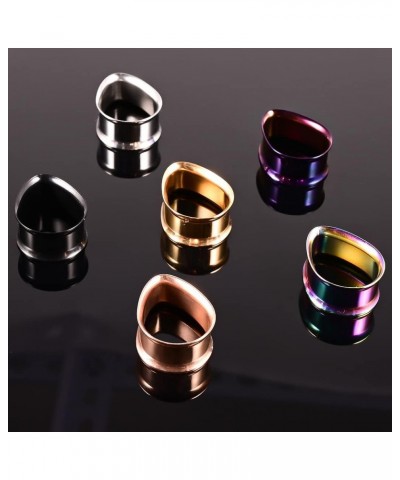 1 Pair 8-25mm Water Drop Design Stainless Steel Tunnels For Ears Gauges Plugs Stretchers Expander 0g-1 16mm(5/8") Gold $8.09 ...