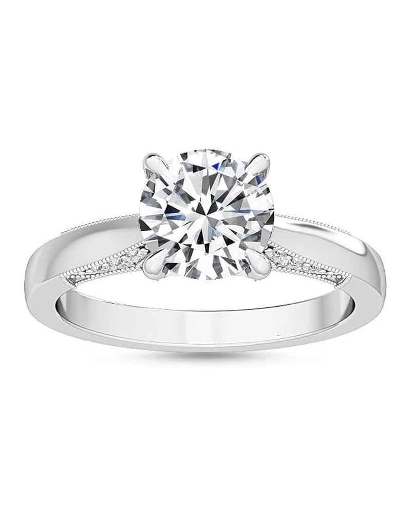 1-5 Carat (ctw) White Gold Round Cut LAB GROWN Diamond Solitaire Engagement Ring (Color H-I Clarity VS1-VS2) 7.0 Platinum $48...