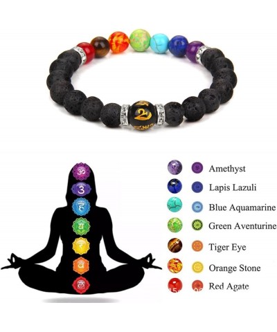7 Chakras Bracelet Reiki Healing Stones Beads Bracelet Handmade Chakra Bracelets for Women Lymphatic Drainage Healing Crystal...