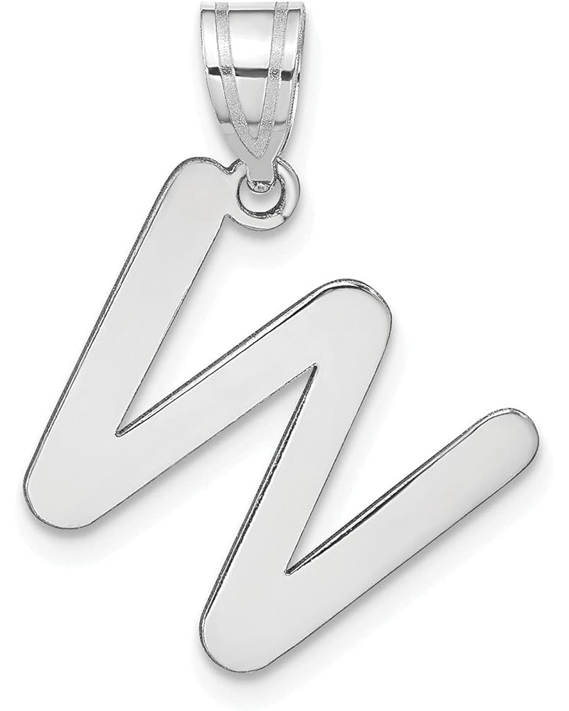 14kw White Gold Polished Bubble Letter A Initial Pendant A-Z 0" 15.28" 15.74" 15.76" 17.97 W $48.16 Pendants