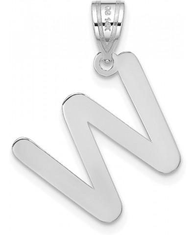 14kw White Gold Polished Bubble Letter A Initial Pendant A-Z 0" 15.28" 15.74" 15.76" 17.97 W $48.16 Pendants