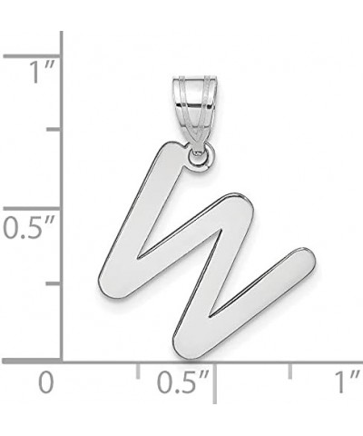 14kw White Gold Polished Bubble Letter A Initial Pendant A-Z 0" 15.28" 15.74" 15.76" 17.97 W $48.16 Pendants