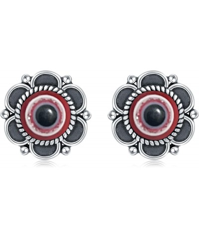 925 Sterling Silver Evil Eye Stud Earrings for Women Vintage Blue Third Eye Ear Stud Lucky Protection Jewelry Gifts for Teens...