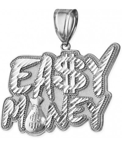 10K Gold EASY MONEY Cash Bag Hip-Hop DC Pendant White Gold $228.59 Pendants