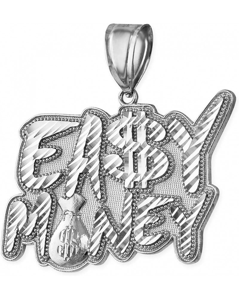 10K Gold EASY MONEY Cash Bag Hip-Hop DC Pendant White Gold $228.59 Pendants