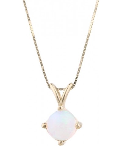 14K Yellow Gold Natural Rainbow Ethiopian Opal (6mm) Cabochon Necklace. 18" Yellow Gold Box Chain. Pendant & Chain $54.12 Nec...