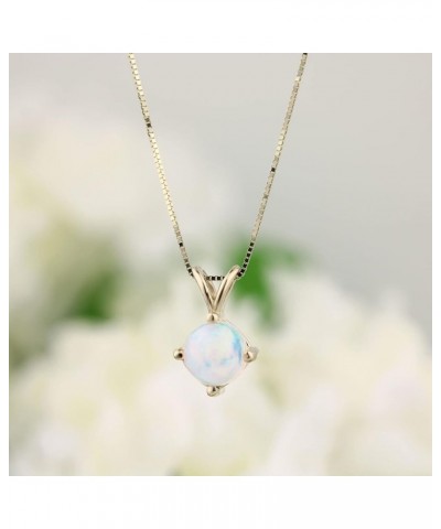 14K Yellow Gold Natural Rainbow Ethiopian Opal (6mm) Cabochon Necklace. 18" Yellow Gold Box Chain. Pendant & Chain $54.12 Nec...