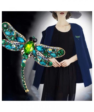 Crystal Rhinestone Dragonfly Brooch Pin Jewelry Birthday Gifts Mother's Day Brooches and Pins Green-01 $7.27 Brooches & Pins