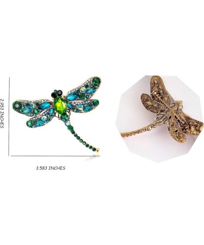 Crystal Rhinestone Dragonfly Brooch Pin Jewelry Birthday Gifts Mother's Day Brooches and Pins Green-01 $7.27 Brooches & Pins