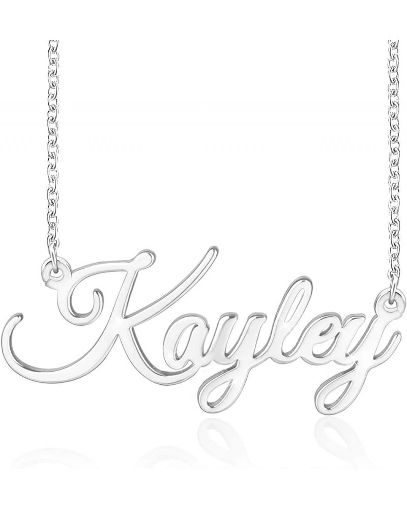 Personalized Name Necklace Custom Any Name Pendant S925 Sterling Silver Nameplate Jewelry Gifts for Women Friend Girlfriend D...