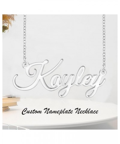 Personalized Name Necklace Custom Any Name Pendant S925 Sterling Silver Nameplate Jewelry Gifts for Women Friend Girlfriend D...