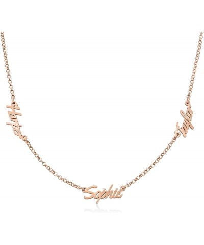 Oak&Luna - Personalized Real Love Multiple Name Necklace 18k Rose Gold Plating $44.53 Necklaces