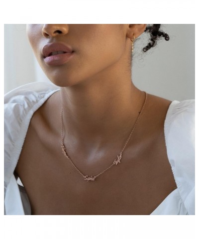 Oak&Luna - Personalized Real Love Multiple Name Necklace 18k Rose Gold Plating $44.53 Necklaces