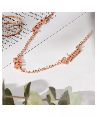 Oak&Luna - Personalized Real Love Multiple Name Necklace 18k Rose Gold Plating $44.53 Necklaces