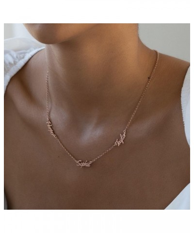 Oak&Luna - Personalized Real Love Multiple Name Necklace 18k Rose Gold Plating $44.53 Necklaces