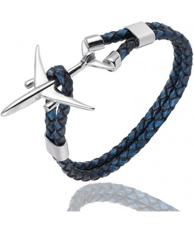 Ramaix Airplane Anchor Bracelet Genuine Multilayer Leather Rope Charm Pilot Jewelry Flight Attendants Fashion Aviator Style f...
